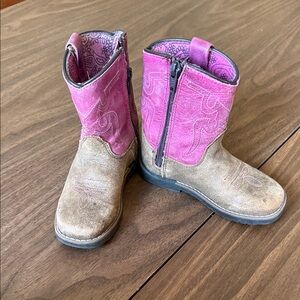 Pink/Magenta and Brown Shyanne Kids' Cowboy Boots